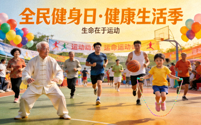全民健身运动活动现场 - 不同年龄段的市民参与体育项目